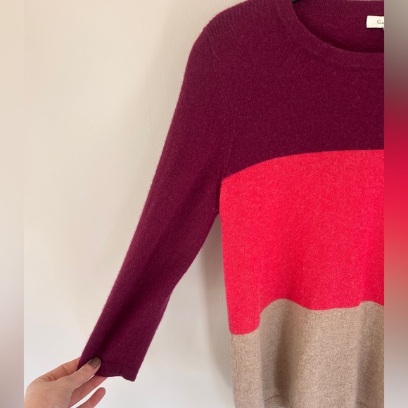 GARNET HILL 100% Cashmere Stripe Crewneck Sweater Quiet Luxury Teacher Office XS - Picture 4 of 11